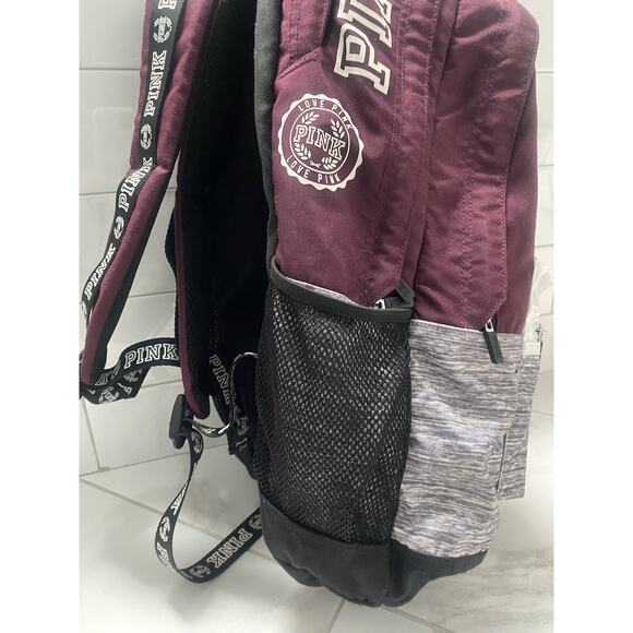 Victoria Secret Pink Lg Backpack Purple/blk - Picture 4 of 11